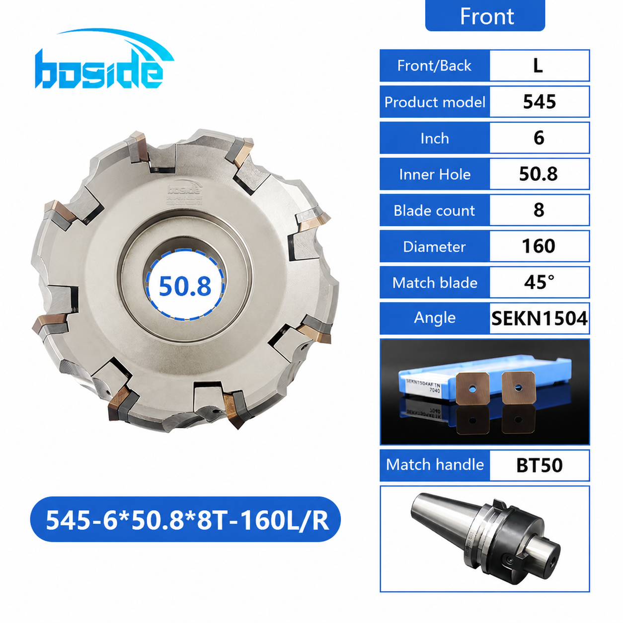 BOFA 545 160 mm rough face milling cutter L and R configuration