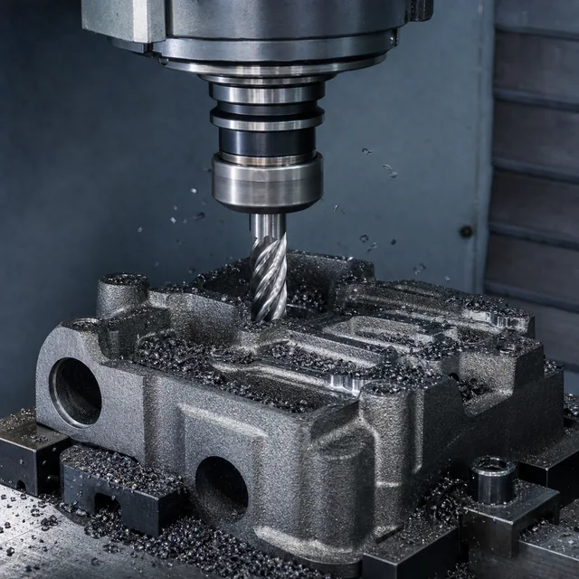 CNC machining a cast iron component