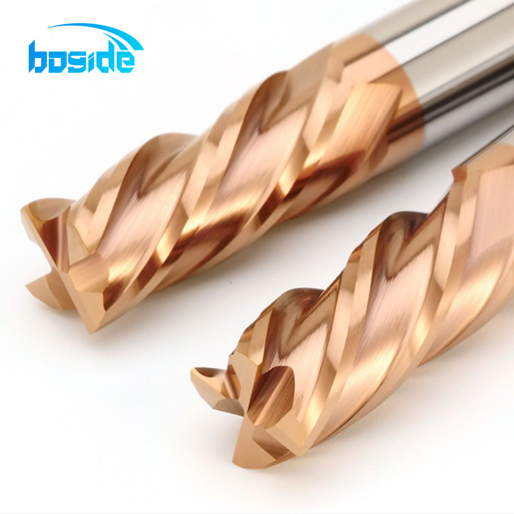 BOFA HRC55 flat end mill cutting edge close-up